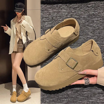 Xajzpa Slip On Shoes For Women Loafers With Fur Clogs Platform Female Footwear Autumn Slip-on New Creepers Dress Fall Shoes Woman